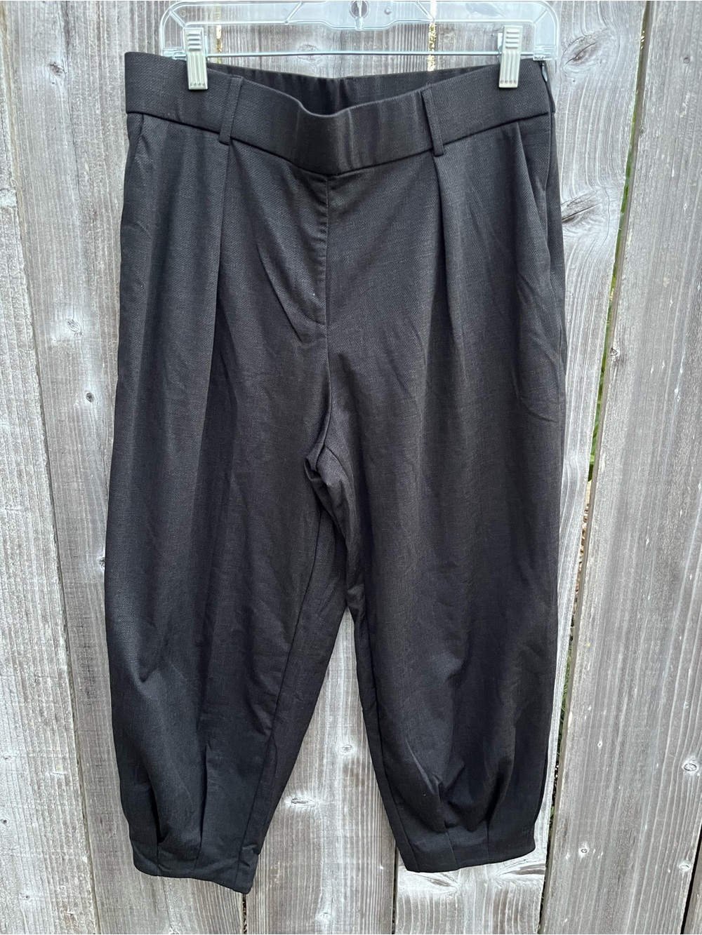 OGL Black Pleated Tapered stretch “Linen” Pants